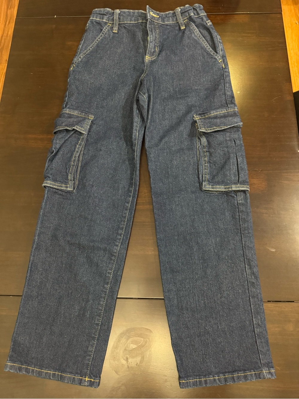 Epic Threads Indigo Blue Cargo Jeans with Flap Pockets
